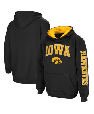 Youth Boys Black Iowa Hawkeyes 2-Hit Team Pullover Hoodie