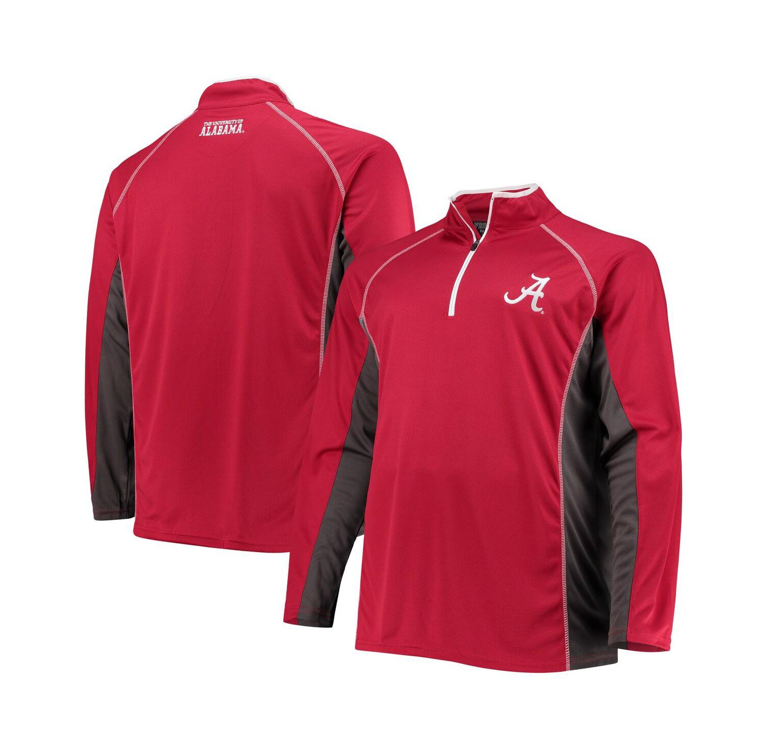 Men's Crimson Alabama Crimson Tide Big and Tall Textured Raglan Quarter-Zip Jacket