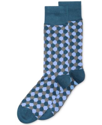 Alfani Hexagon Crew Socks, Created for Macy's & Reviews - Socks - Men ...