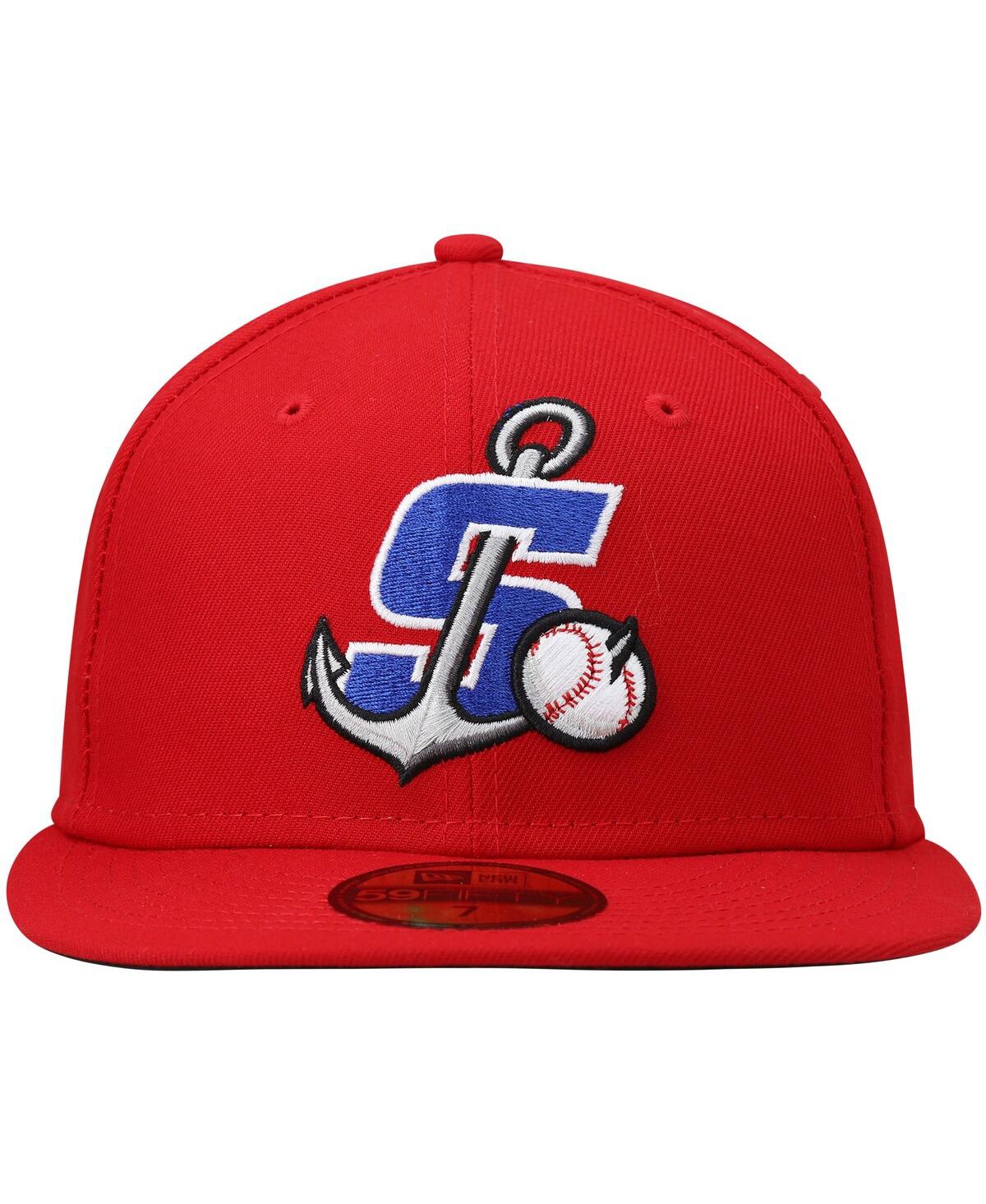 Men's New EraStockton Ports Authentic Collection Team Home 59FIFTY Fitted Hat - Red