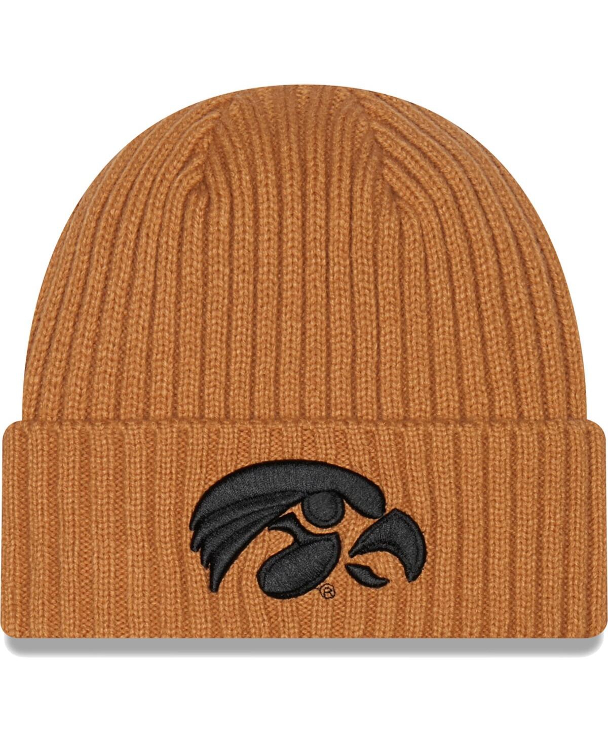 Men's New EraIowa Hawkeyes Core Classic Cuffed Knit Hat - Light Brown