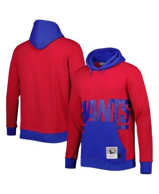 Men's Red, Royal New York Giants Big and Tall Big Face Pullover Hoodie