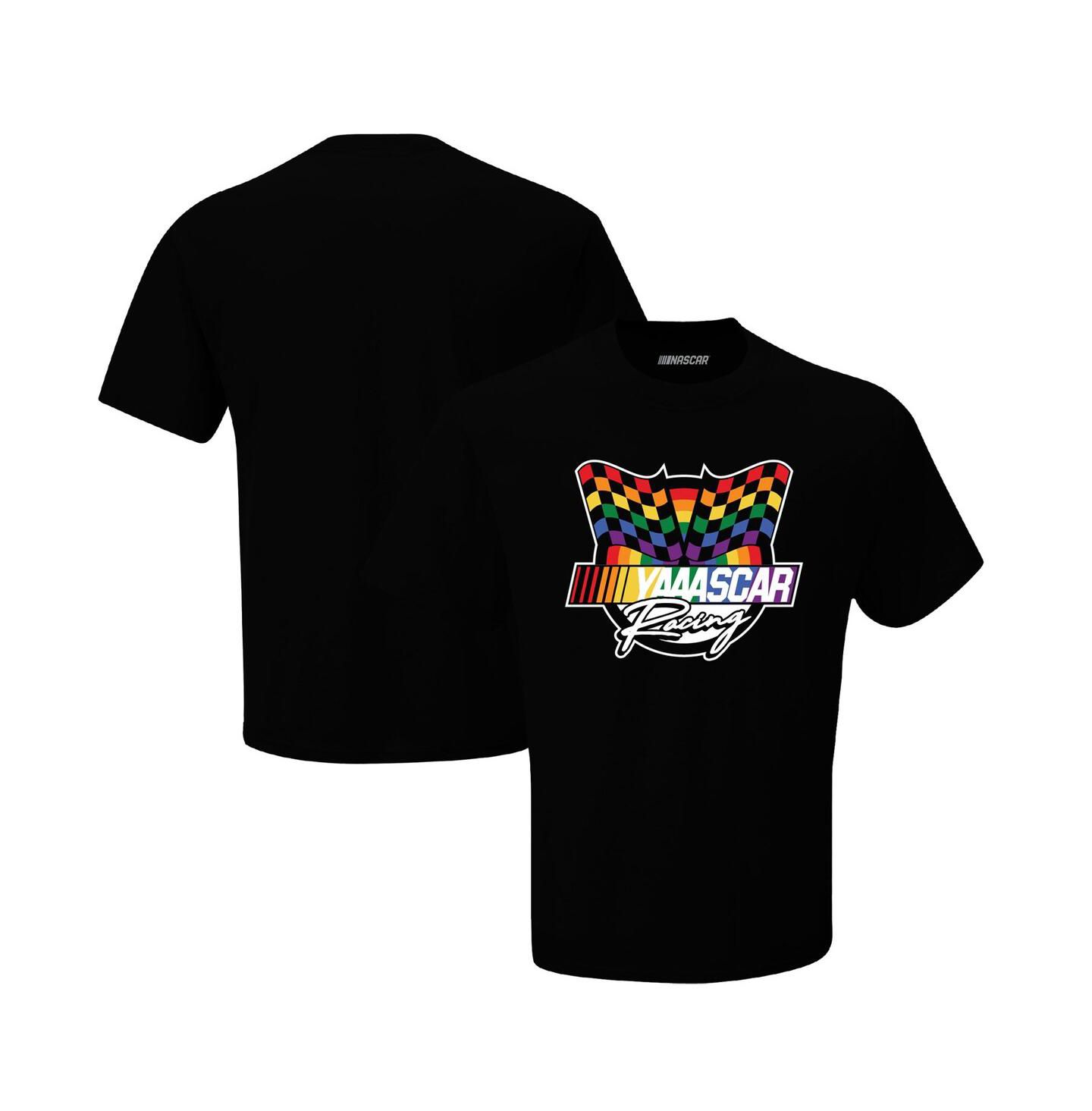 Мужская футболка Checkered Flag Sports Black NASCAR Yaaascar — фото 1