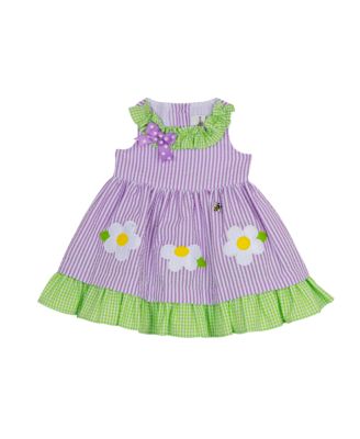 Seersucker Dress With Flower main image 1