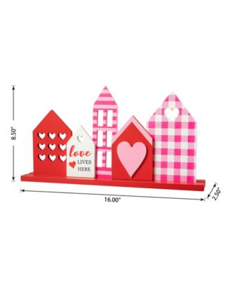 16" L Valentine's House Wooden Table Decor
