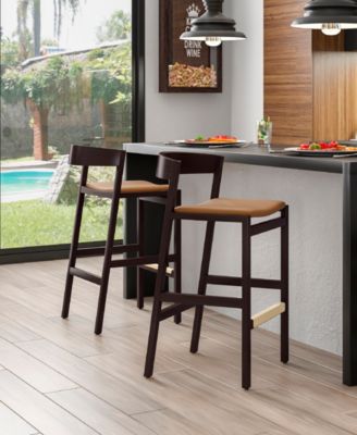 Klismos 3-Piece Leatherette Upholstered Counter Stool Set