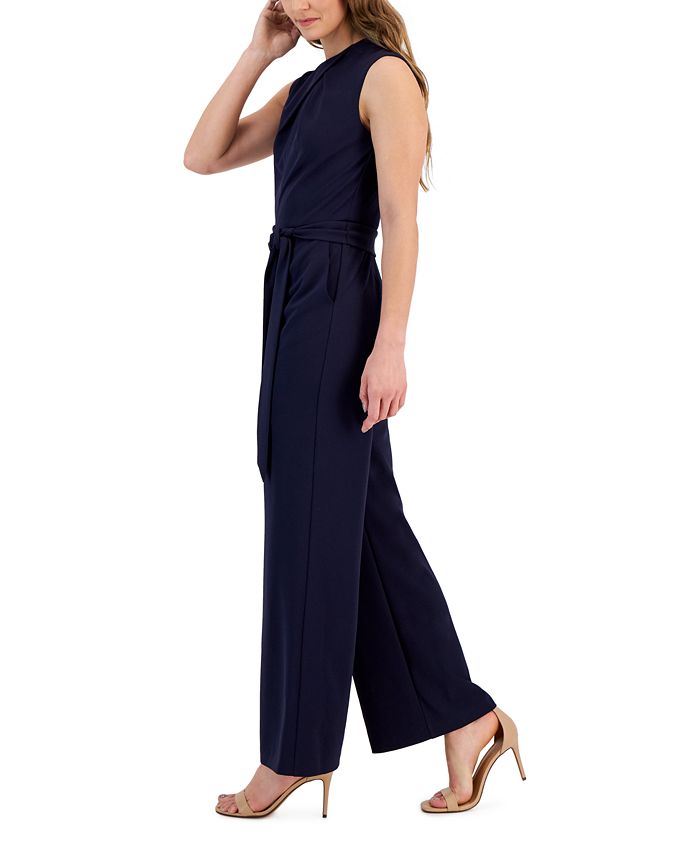 Tahari ASL Women's CrossNeck Belted Sleeveless Jumpsuit Macy's