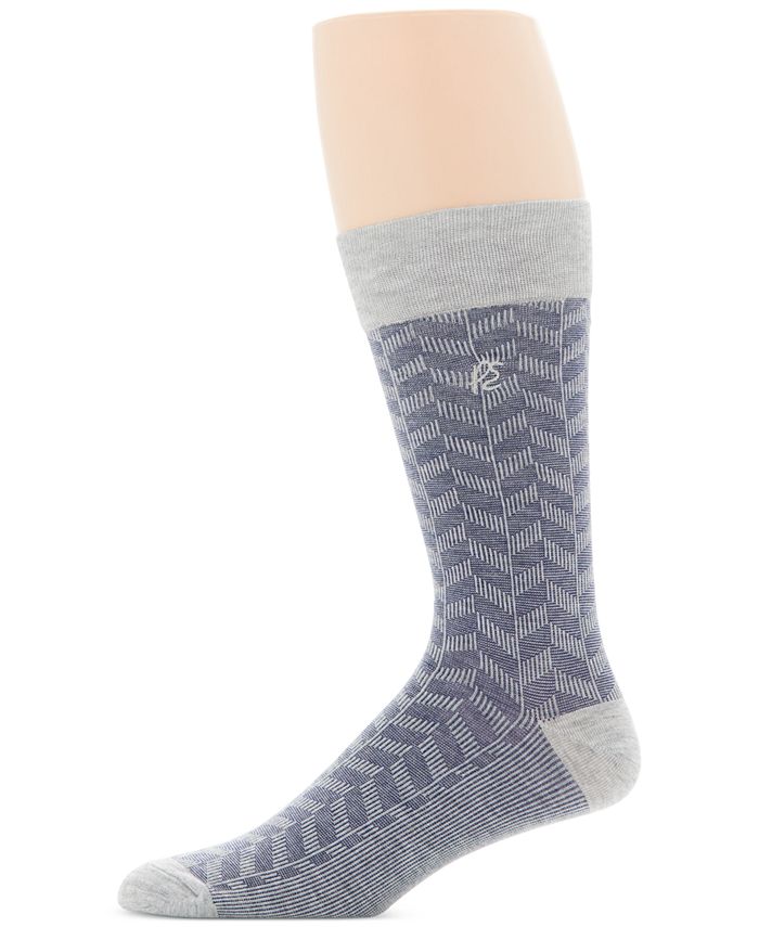 Perry Ellis Portfolio Men's MoistureWicking Herringbone Crew Socks