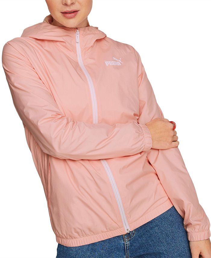 Puma Women's Essentials Solid Windbreaker Zip-Front Jacket -