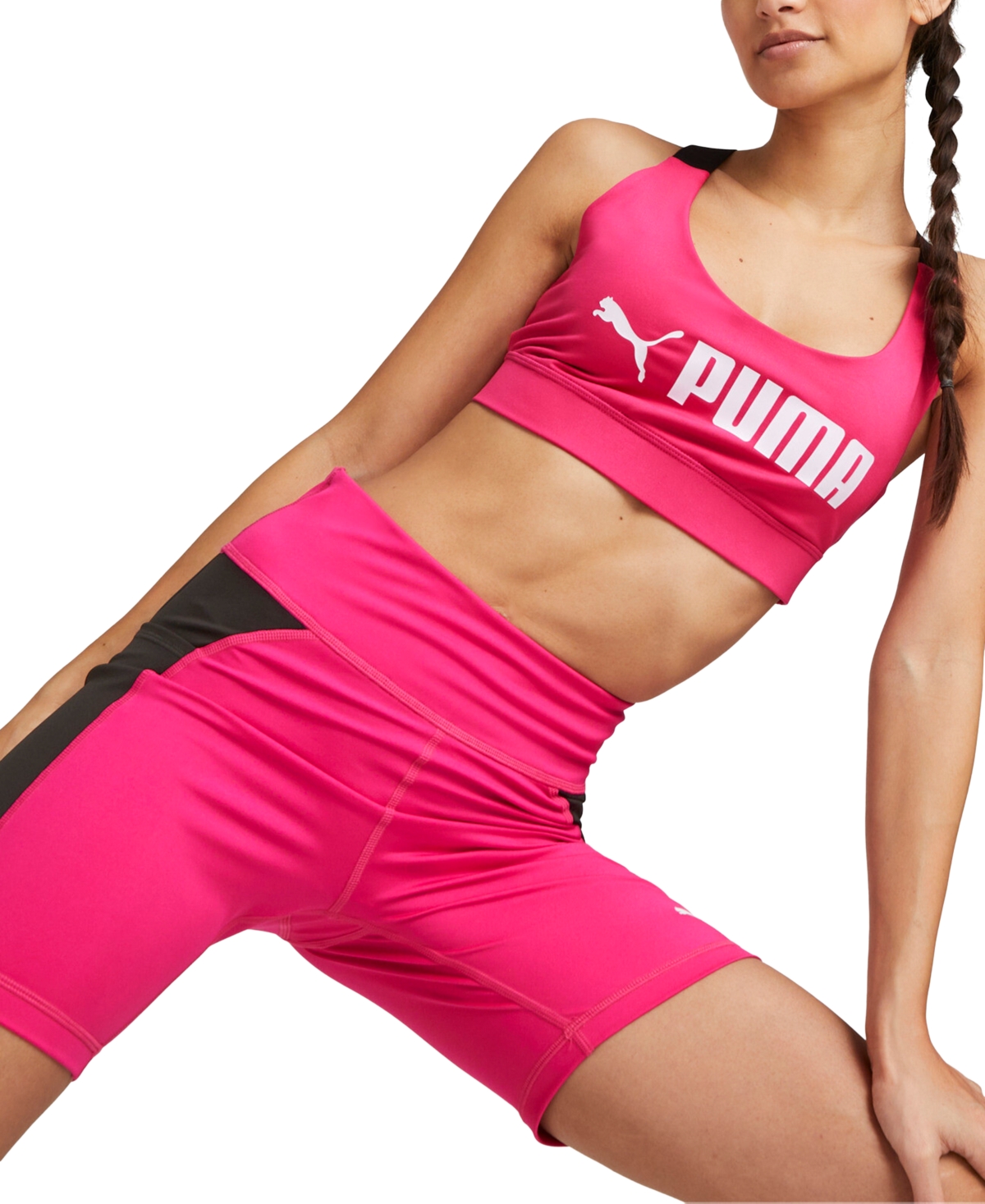 Puma - Studio Granola light support strappy sports bra in muted