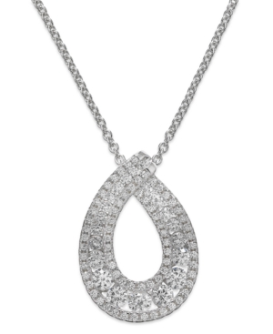 image of Arabella Swarovski Zirconia Pendant Necklace in Sterling Silver (1-1/4 ct. t.w.)