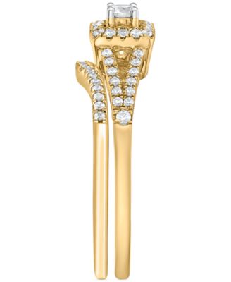 Diamond Halo Bridal Set (1/3 ct. t.w.) in 14k White, Yellow or Rose Gold