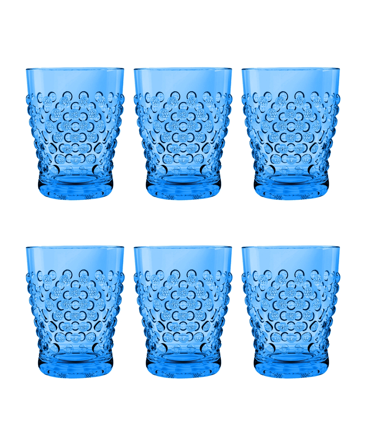 Tarhong Hobnail Double Old Fashion Set Of 6 In Blue