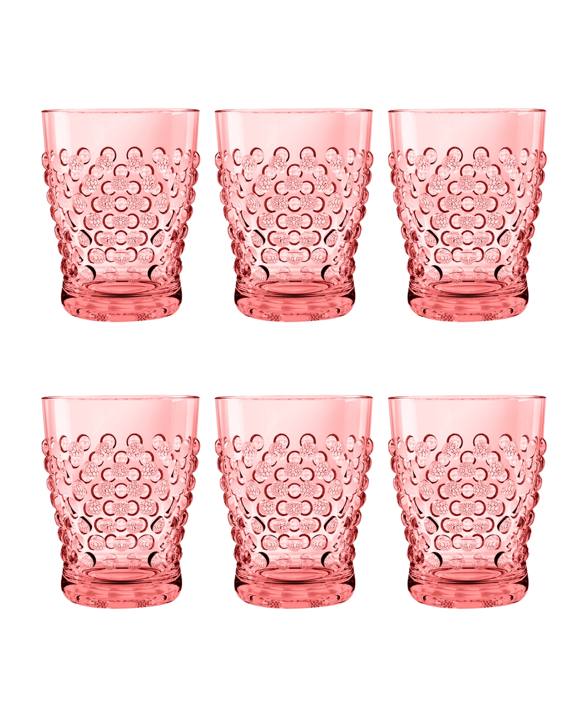 Tarhong Hobnail Double Old Fashion Set Of 6 In Pink