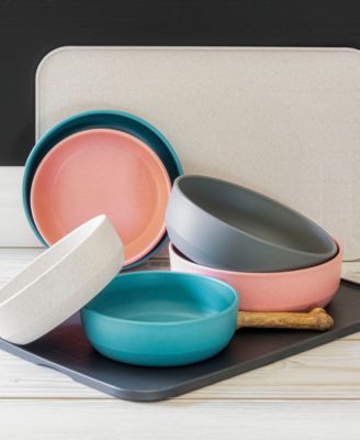 Bevel Wheat Polypropylene Medium Bowl, Set of 2