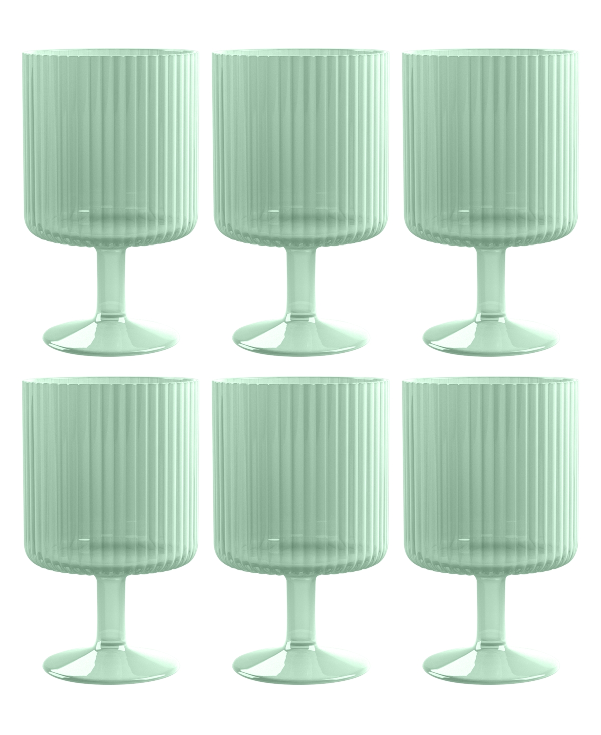 Tarhong Polypropylene Mesa Goblet Set Of 6 In Aqua