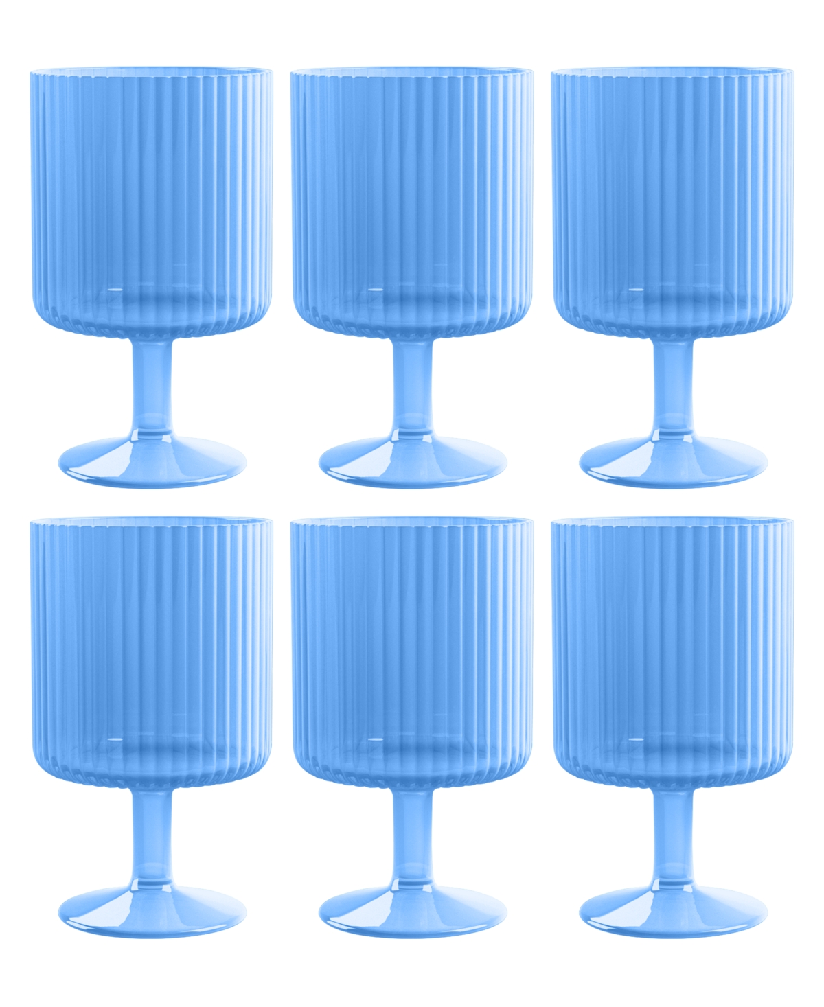 Tarhong Polypropylene Mesa Goblet Set Of 6 In Blue