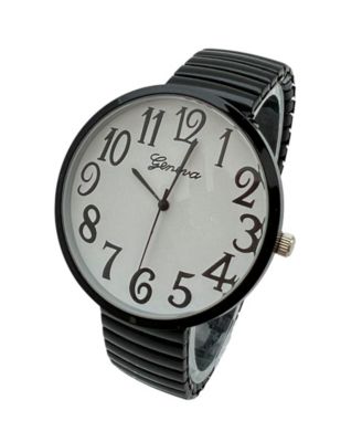 Black Big Face Fun Colors Women Watch  