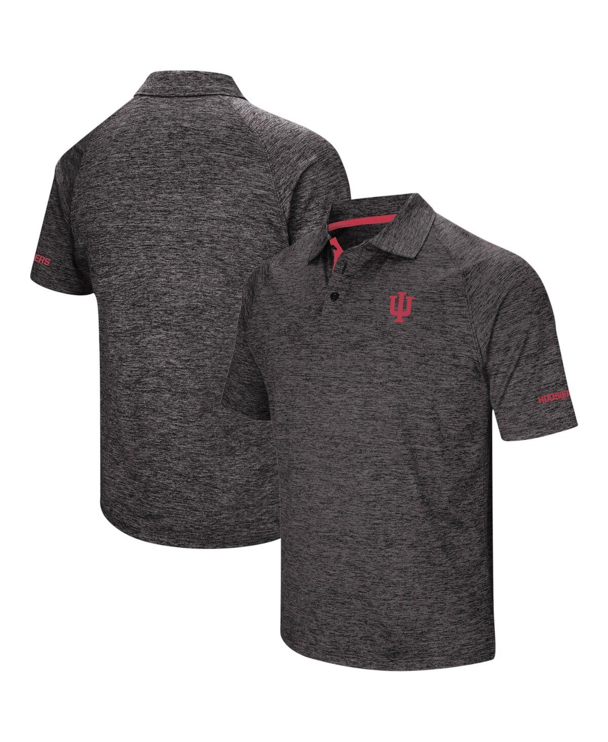 Colosseum Men's  Black Indiana Hoosiers Big And Tall Down Swing Polo Shirt