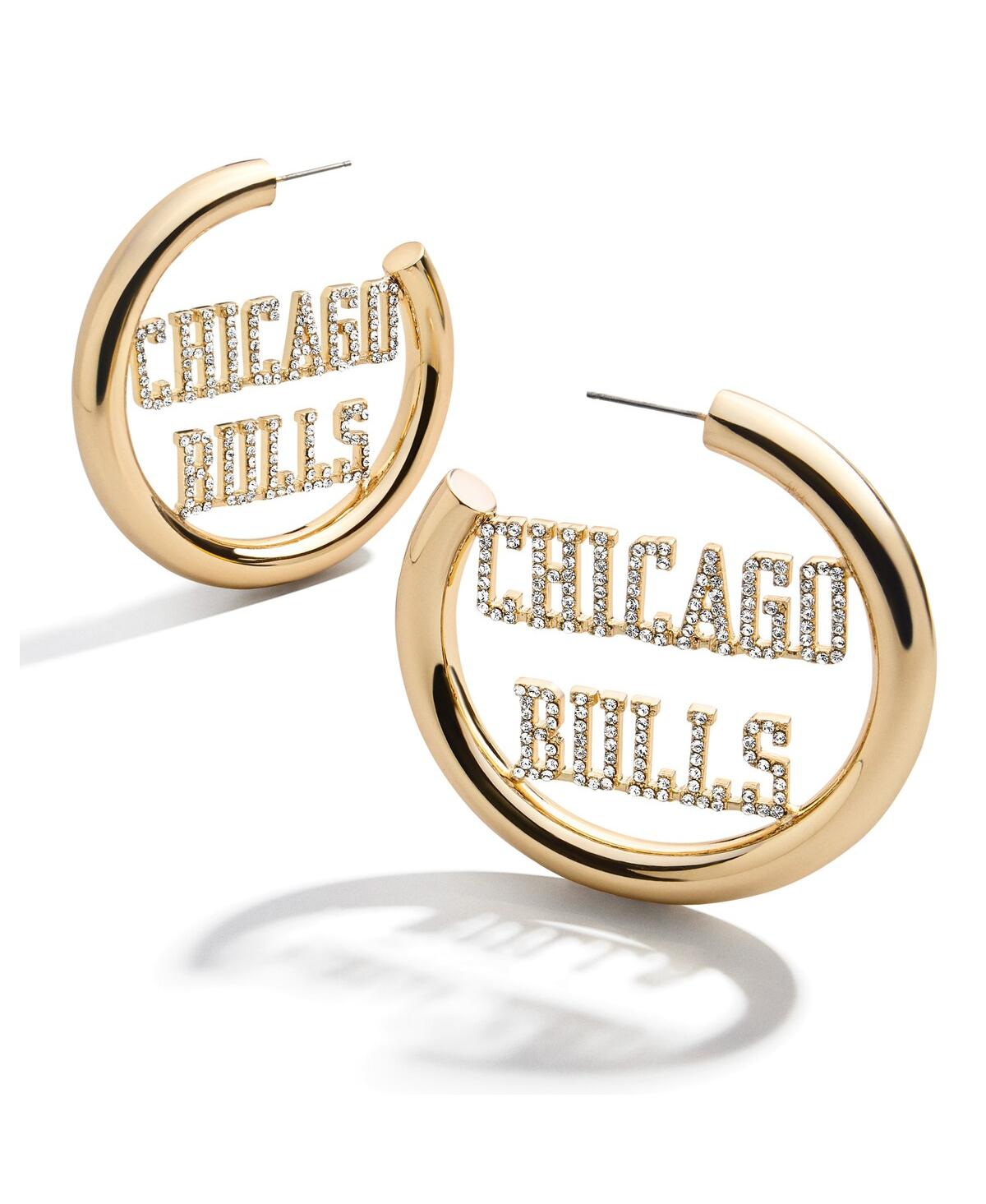Baublebar Women's Gold Chicago Bulls Logo Hoop Earrings