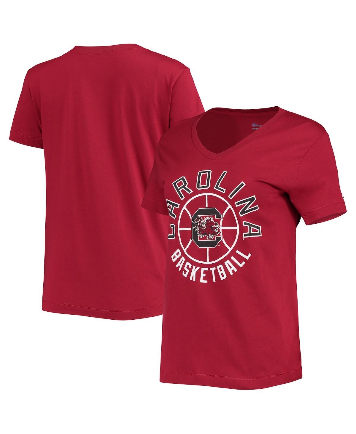Shop Champion Women's  Garnet South Carolina Gamecocks Basketball V-neck T-shirt
