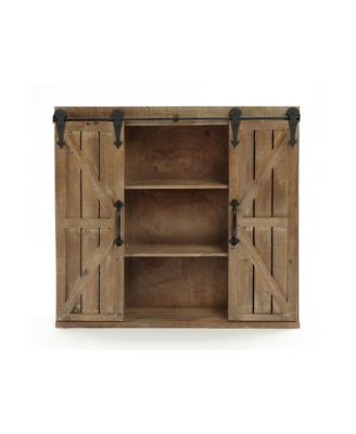 Farmhouse Wood Sliding 2-Door Wall Storage Cabinet