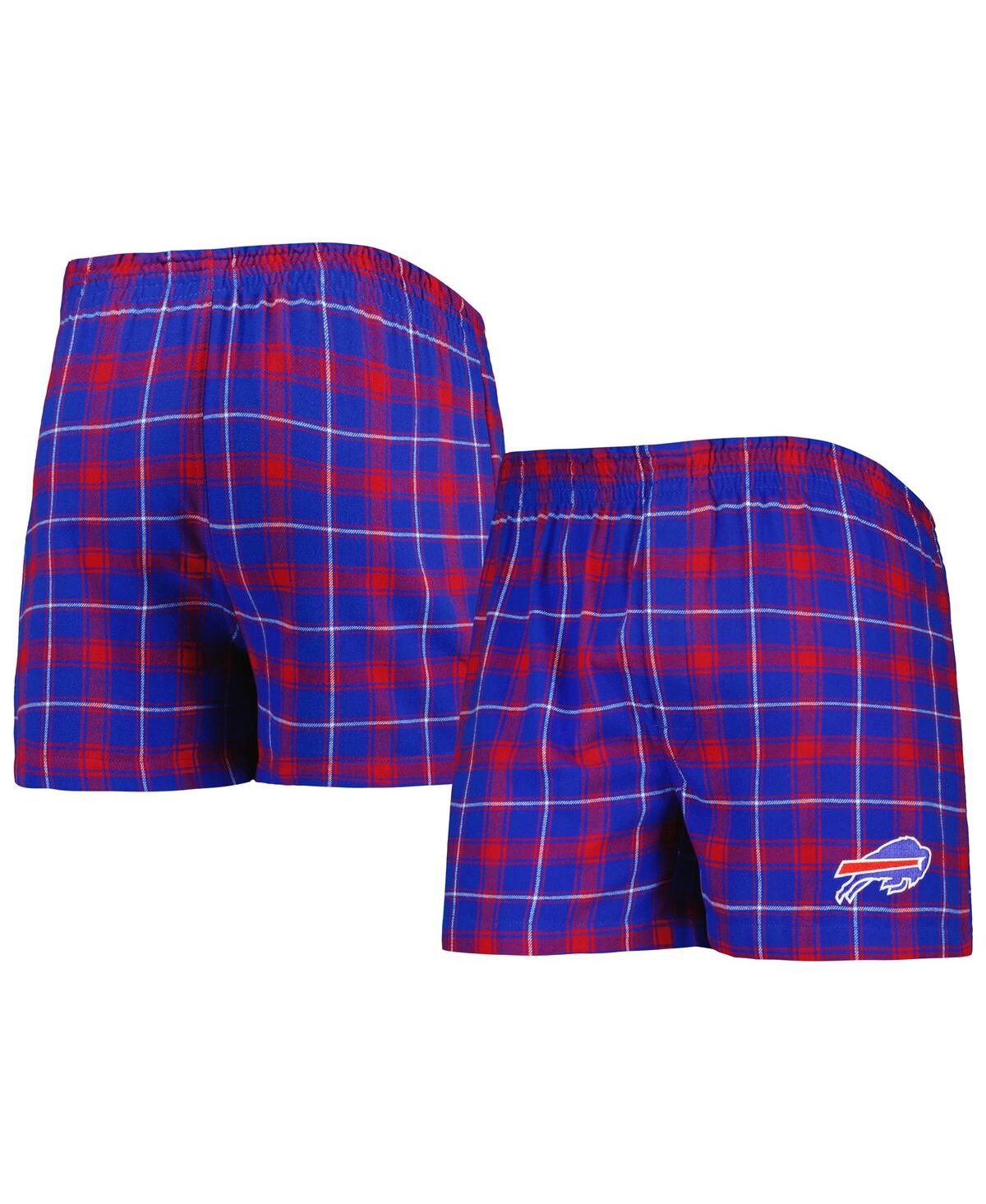 Concepts Sport Men's  Royal, Red Buffalo Bills Ledger Flannel Boxers In Royal,red