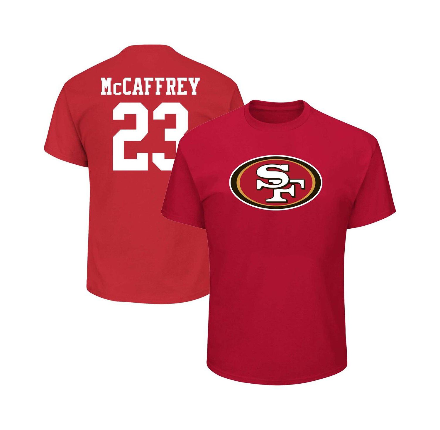 Men's Christian McCaffrey Scarlet San Francisco 49ers Big and Tall Player Name and Number T-shirt