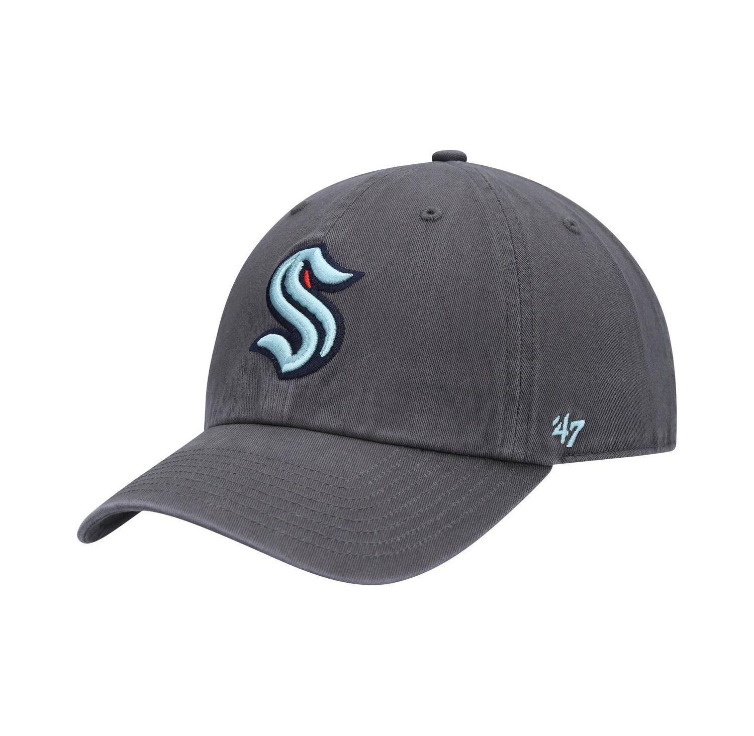 Men's Charcoal Seattle Kraken Clean Up Adjustable Hat