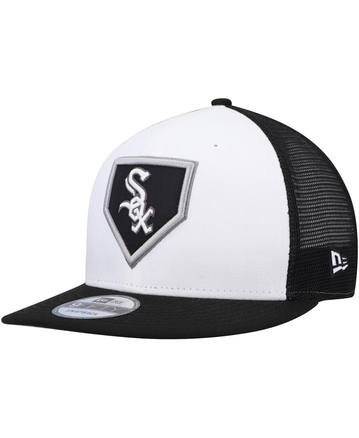 New Era Men's  White, Black Chicago White Sox 2022 Clubhouse Trucker 9fifty Snapback Hat In White,black