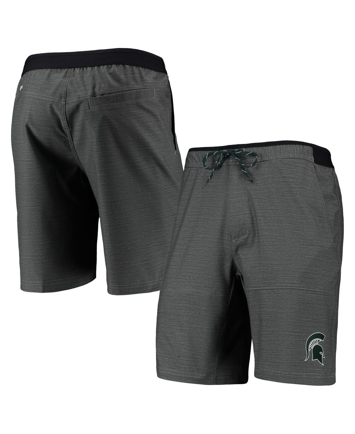 COLUMBIA MEN'S COLUMBIA GRAY MICHIGAN STATE SPARTANS TWISTED CREEK OMNI-SHIELD SHORTS 