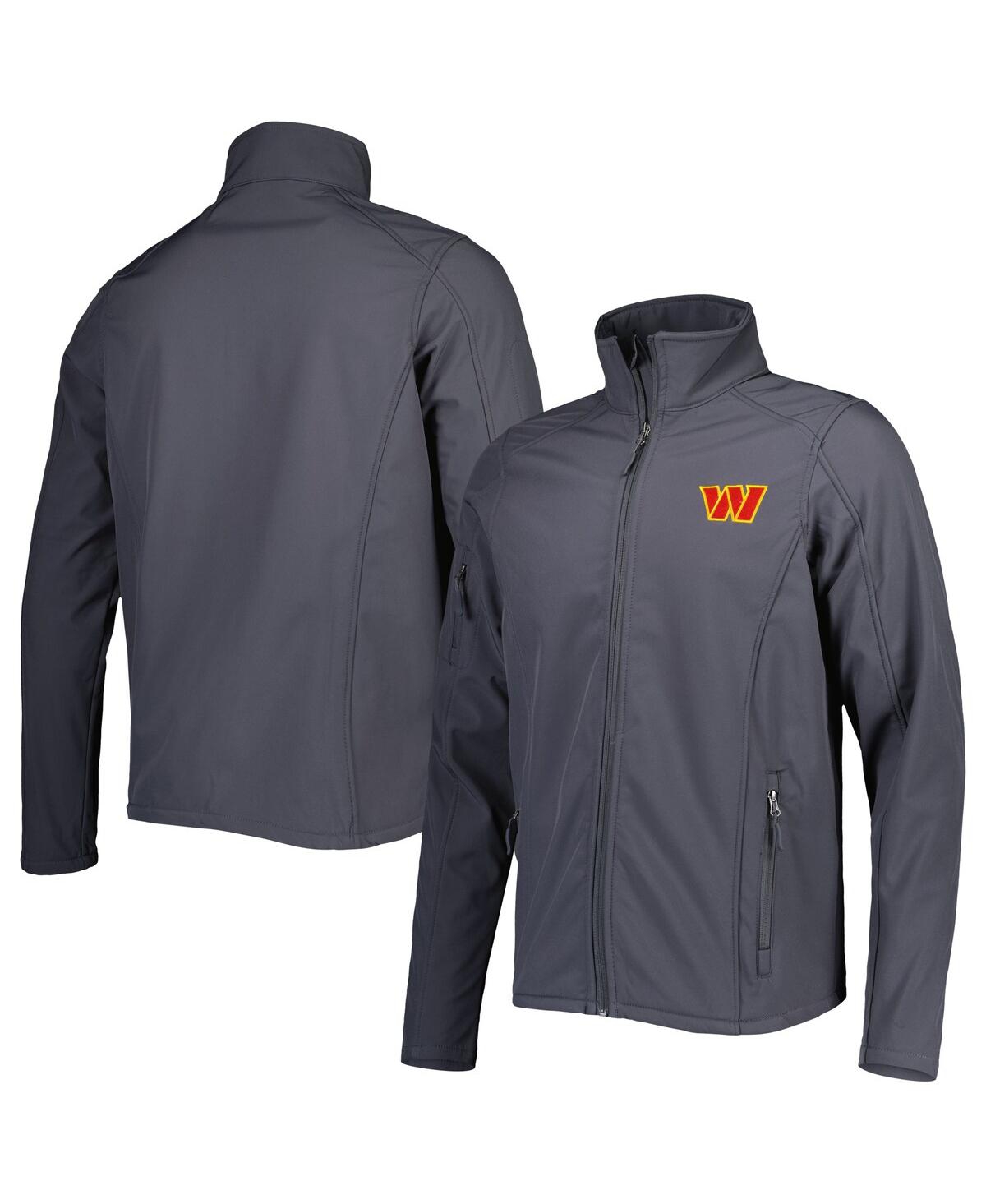 DUNBROOKE MEN'S DUNBROOKE CHARCOAL WASHINGTON COMMANDERS SONOMA SOFTSHELL FULL-ZIP JACKET 