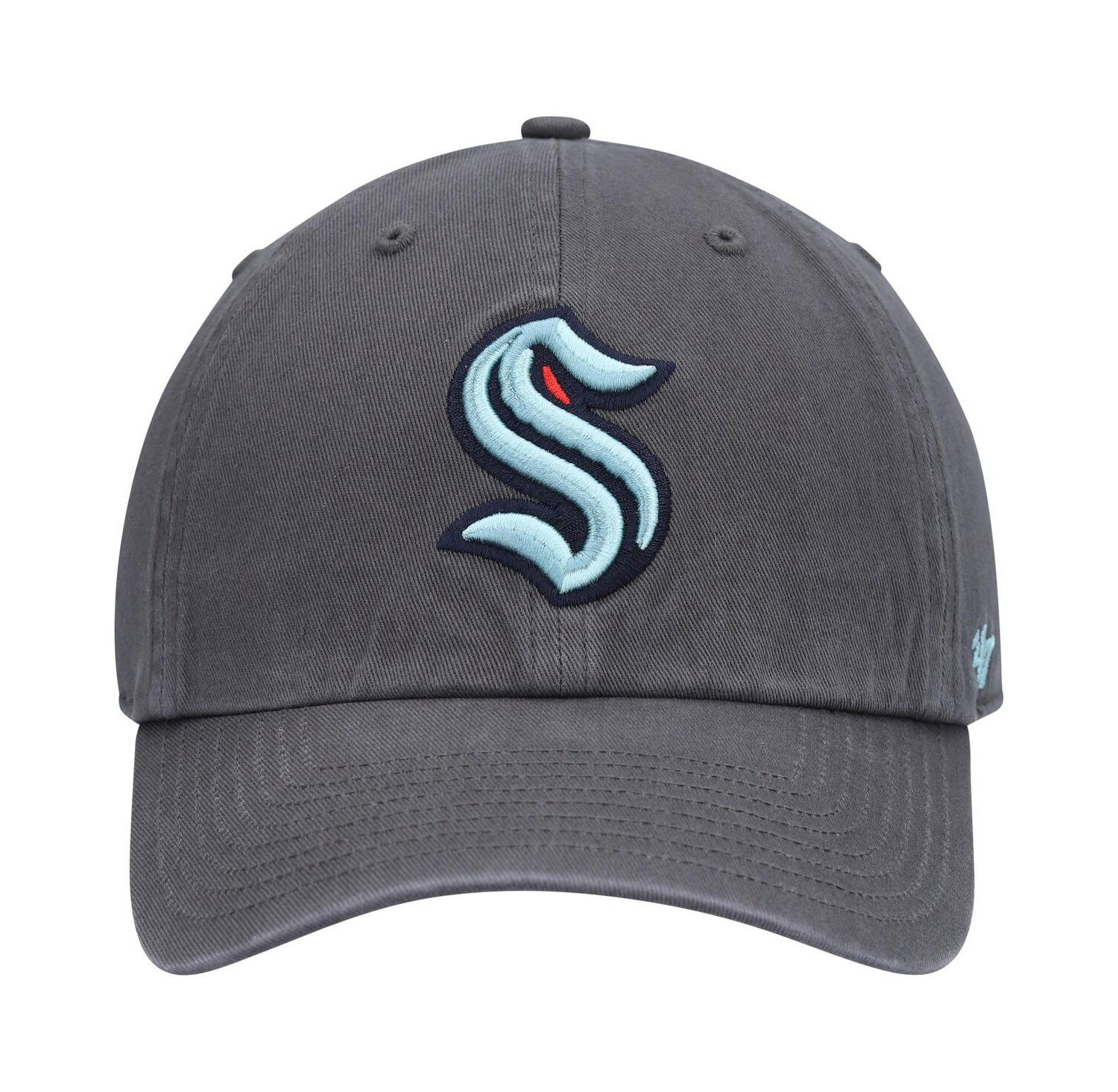 Men's Charcoal Seattle Kraken Clean Up Adjustable Hat