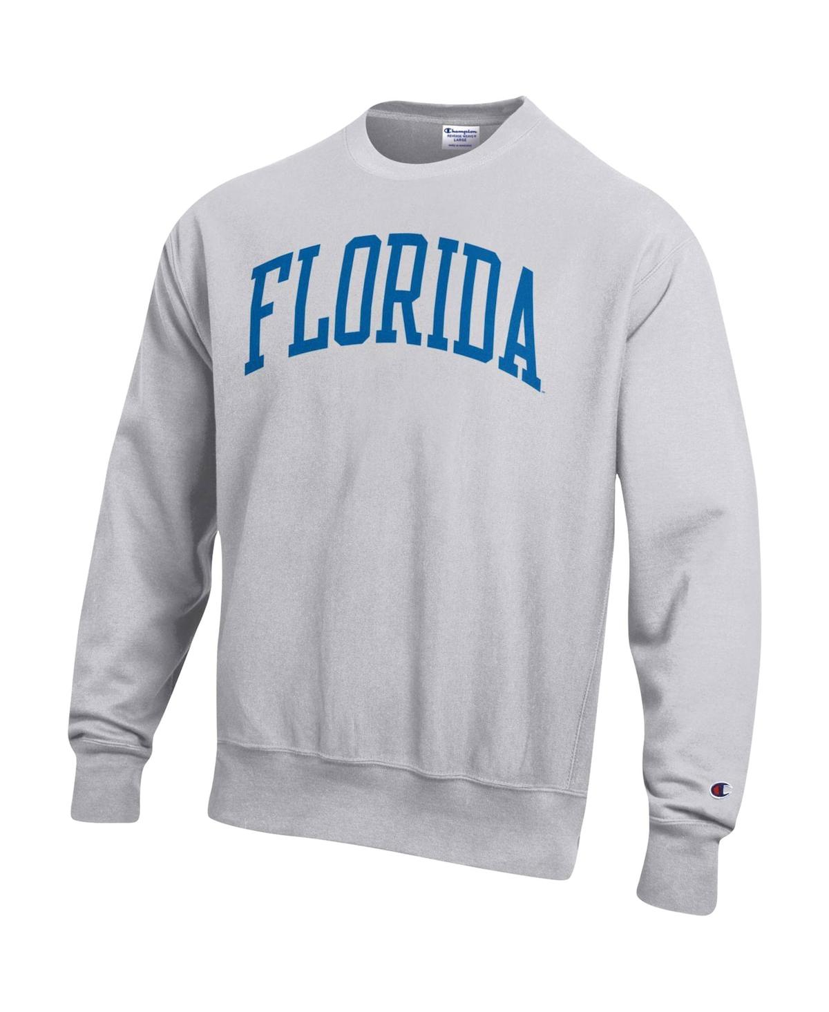 Champion Men's  Heathered Gray Florida Gators Big And Tall Reverse Weave Fleece Crewneck Pullover Swe In Heathered Gray