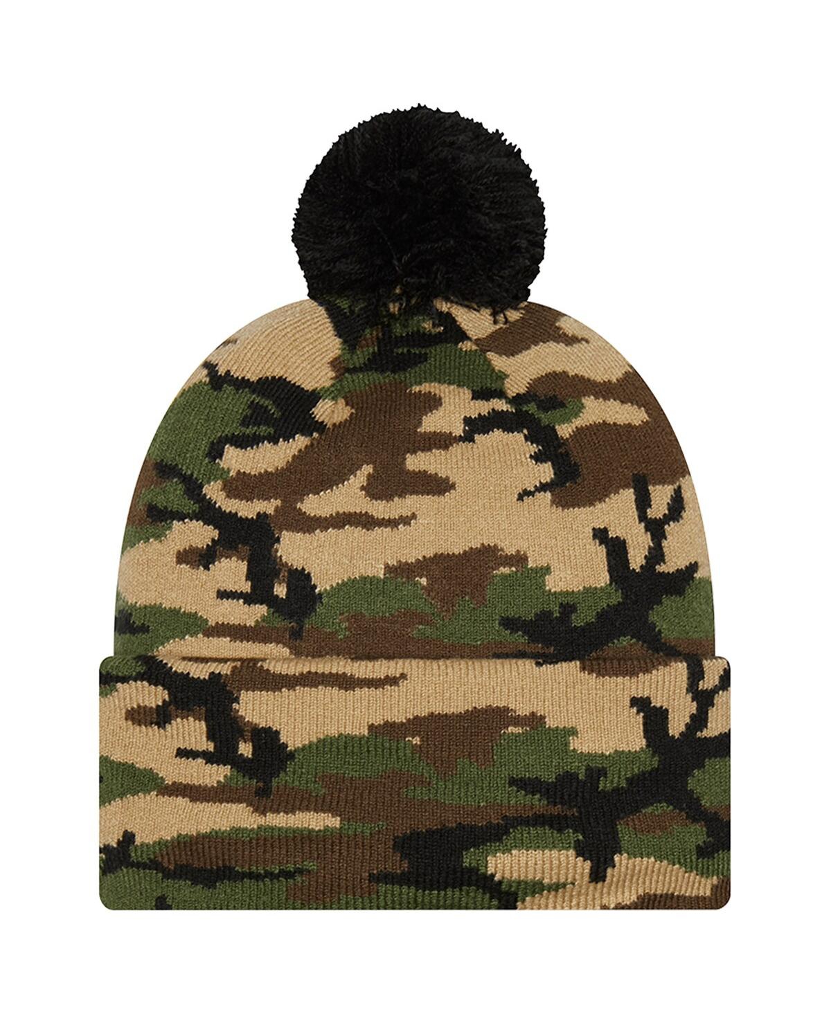 New Era Men's  Camo Tottenham Hotspur Cuffed Knit Hat With Pom In Camo
