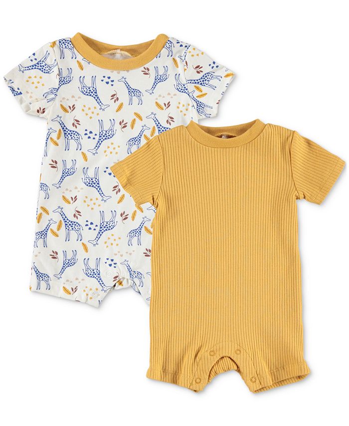 Chickpea Baby Boys or Baby Girls Animal Rompers, Pack of 2 - Macy's