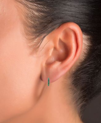 Enamel Hoop Earrings in Sterling Silver or 14k Gold over Sterling Silver, 1/2"