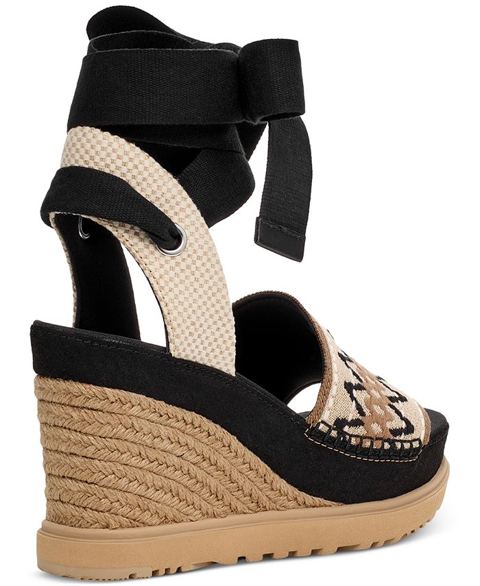 UGG® Women's Abbot AnkleTie Espadrille Platform Wedge Sandals Macy's