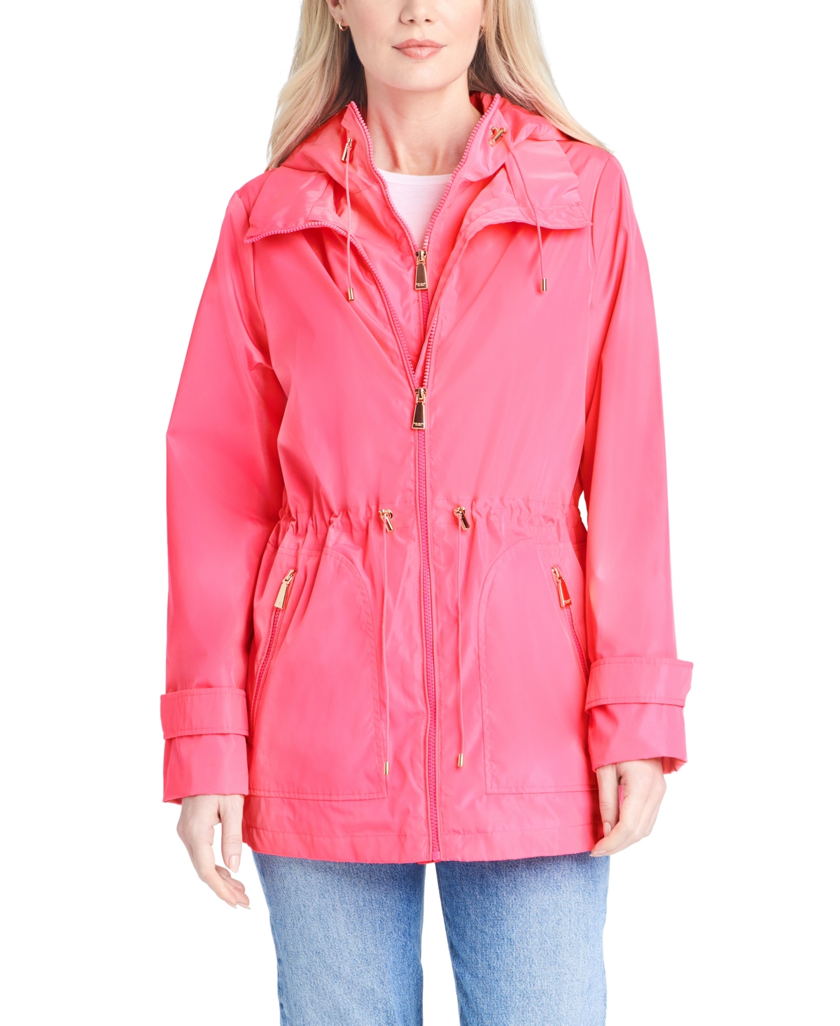 kate spade new york Women s Short Anorak with Hooded Bib Jacket