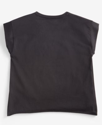 Big Girls Foil Print Triangle Boxy T-shirt