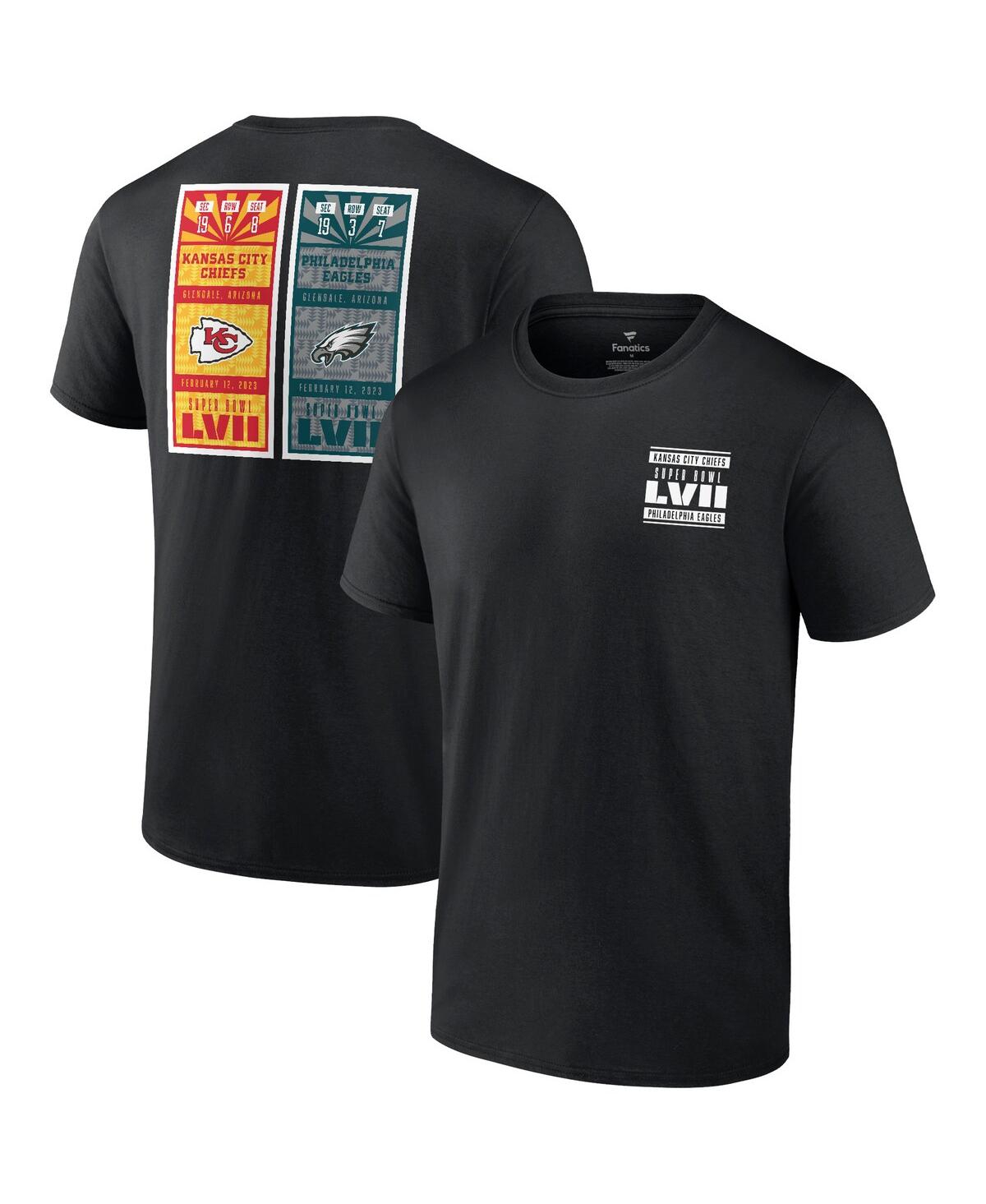 Men's FanaticsKansas City Chiefs vs. Philadelphia Eagles Super Bowl Lvii Matchup Big and Tall Golden Ticket T-shirt - Black