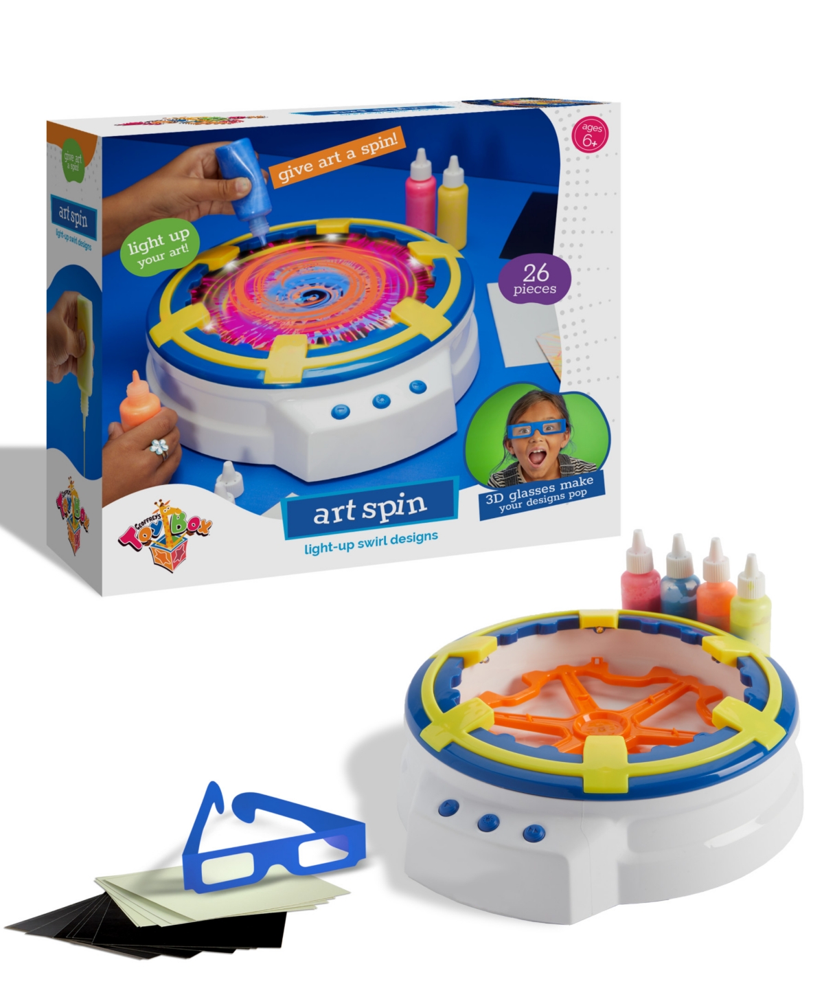 Geoffrey's Toy Box 3d Spin Art Light-up Swirl Design For Kids 6 Years And Up, Created For Macy's In Open Miscellaneous