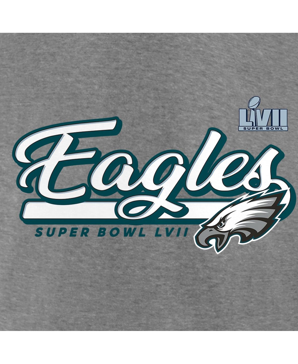 Women's FanaticsPhiladelphia Eagles Super Bowl Lvii Raise The Bar Tri-Blend Half-Sleeve V-Neck T-shirt - Heather Gray