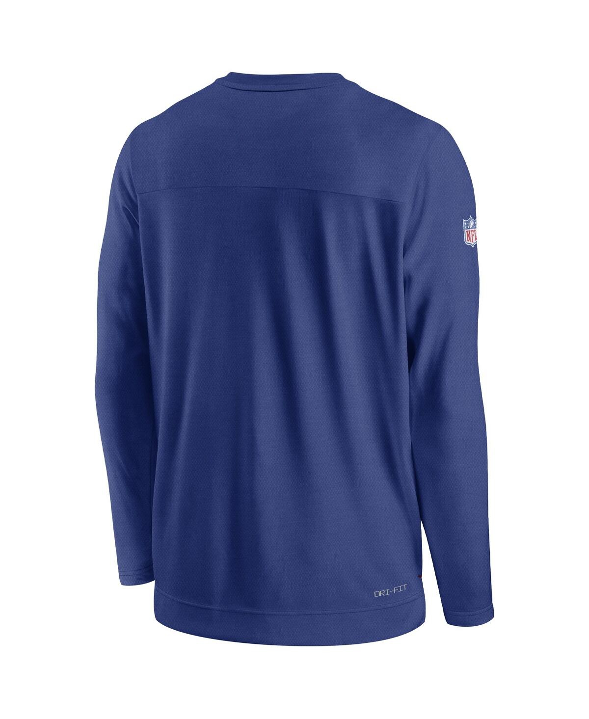 Men's NikeNew York Giants Sideline Lockup Performance Long Sleeve T-shirt - Royal