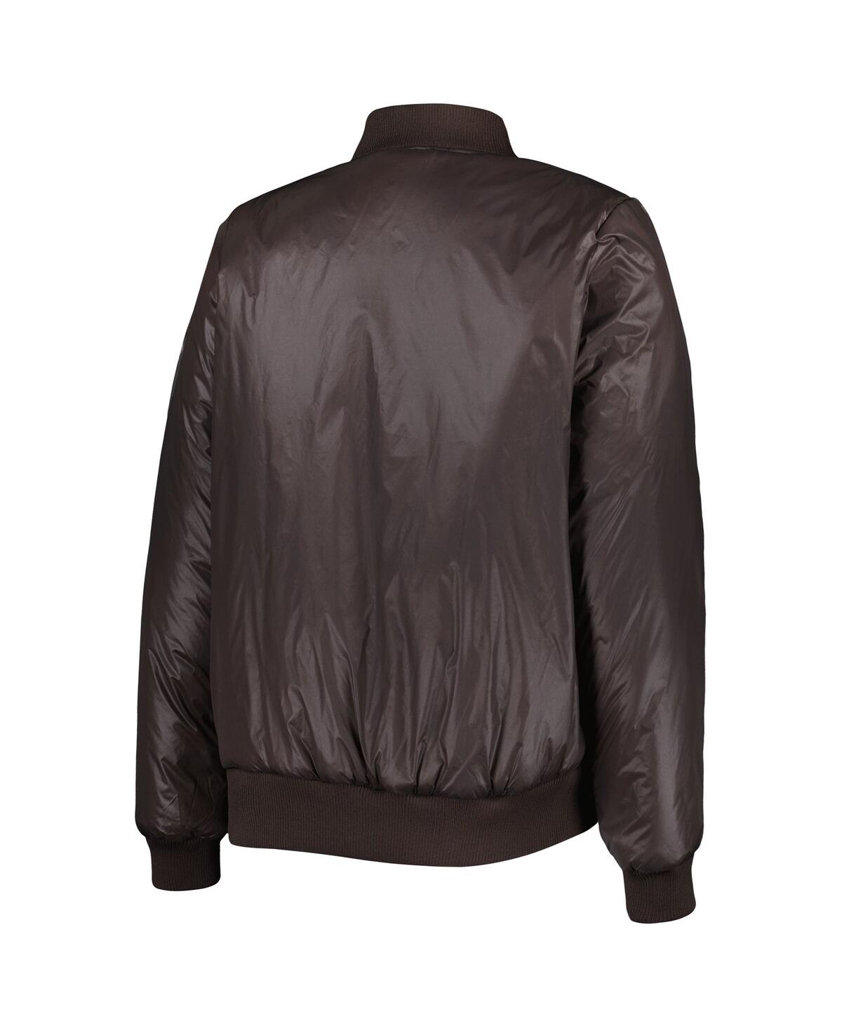 G-III 4HER BY CARL BANKS WOMEN'S G-III 4HER BY CARL BANKS OATMEAL, BROWN CLEVELAND BROWNS SWITCHBACK REVERSIBLE FULL-ZIP JACK 