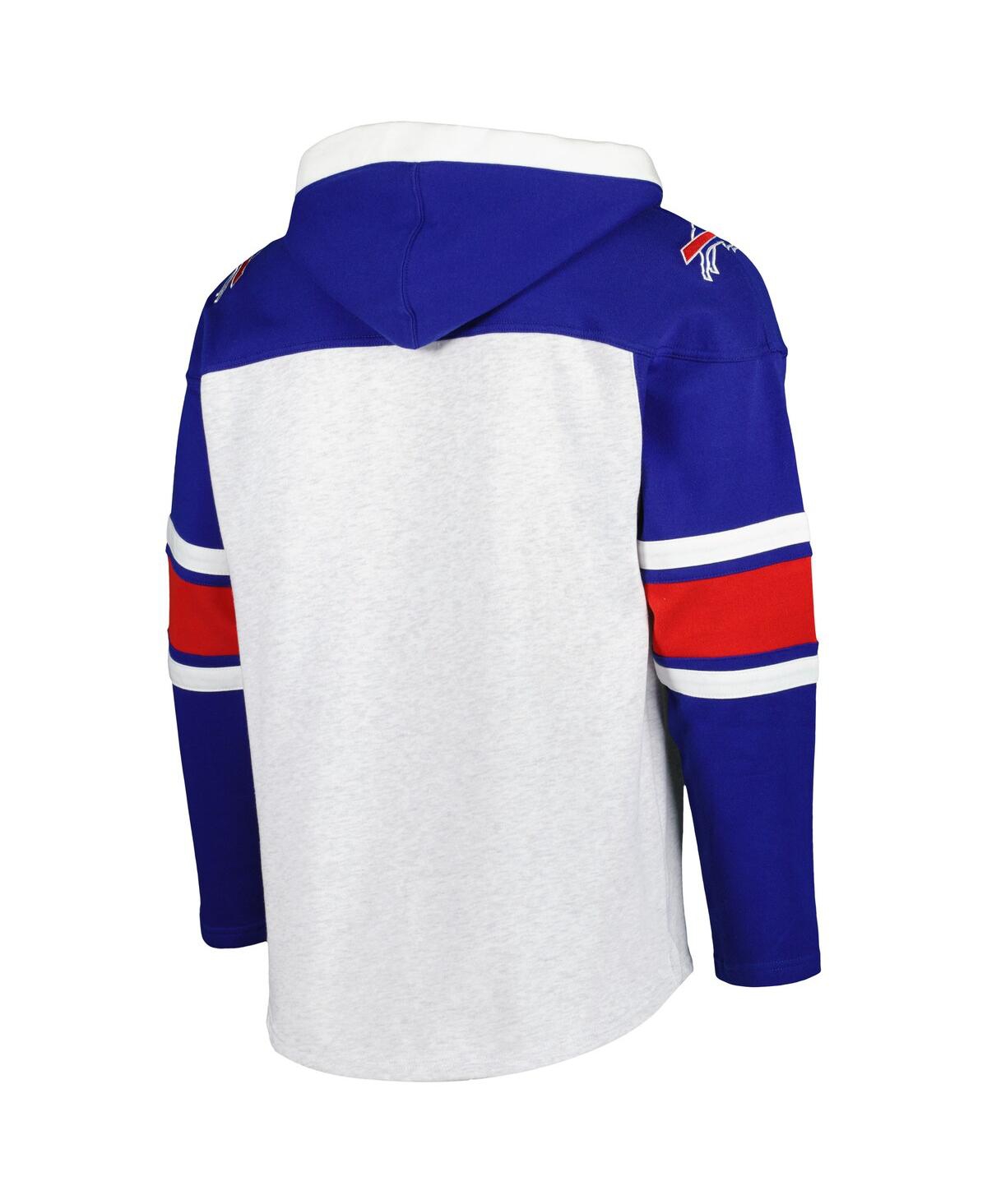 Shop 47 Brand Men's ' Buffalo Bills Heather Gray Gridiron Lace-up Pullover Hoodie