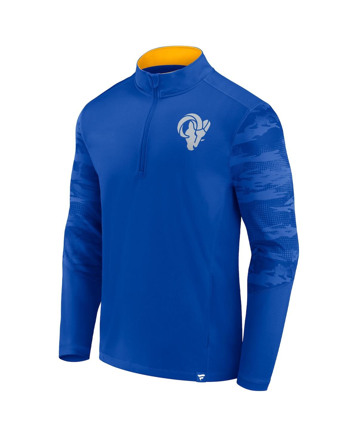 Men's FanaticsLos Angeles Rams Ringer Quarter-Zip Jacket - Royal