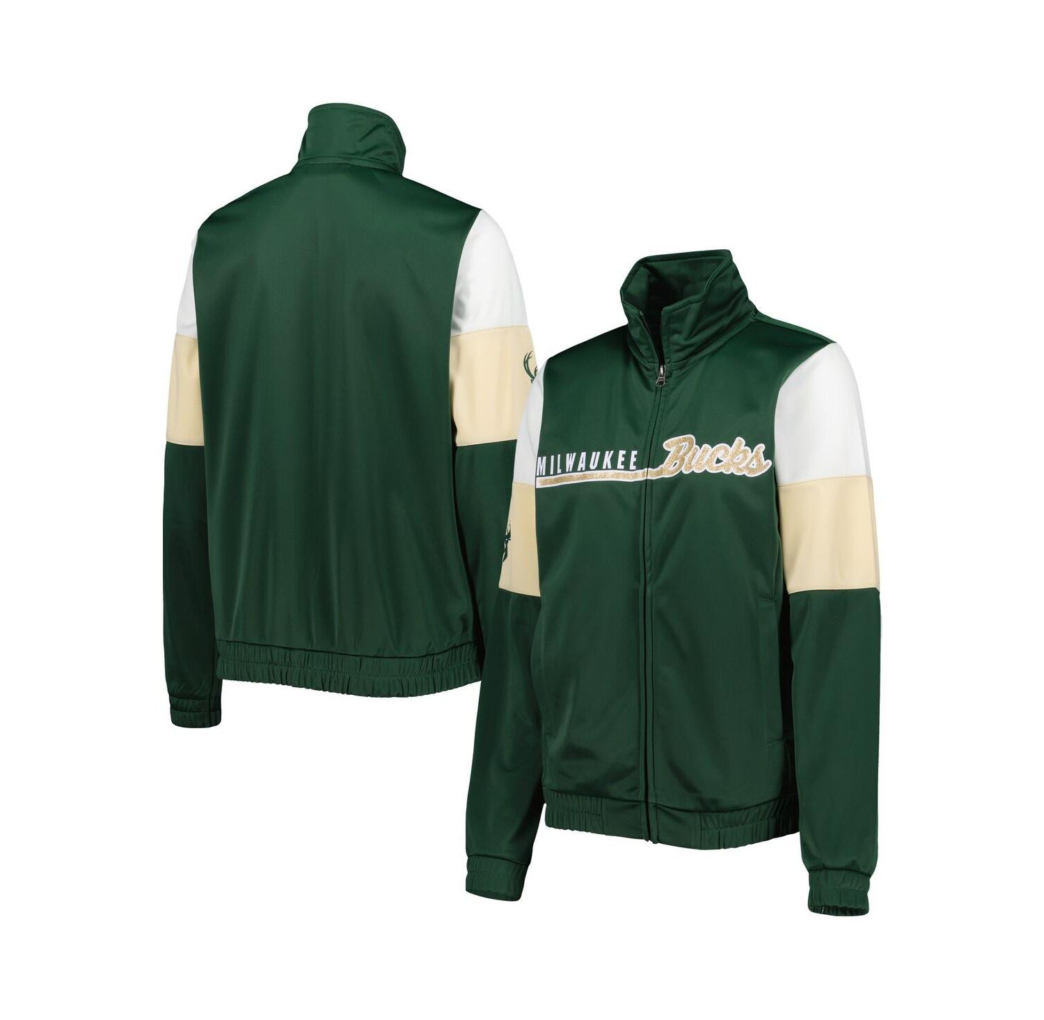 Women's Hunter Green Milwaukee Bucks Change Up Full-Zip Track Jacket