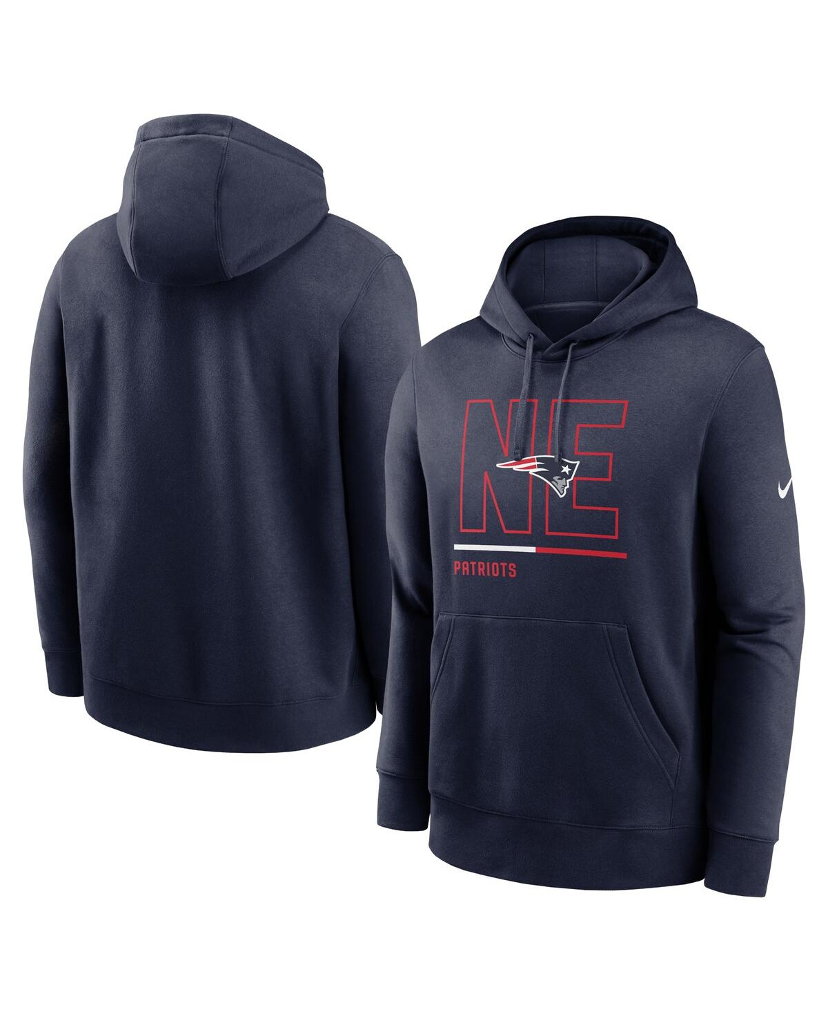 Men's NikeNew England Patriots City Code Club Fleece Pullover Hoodie - Navy