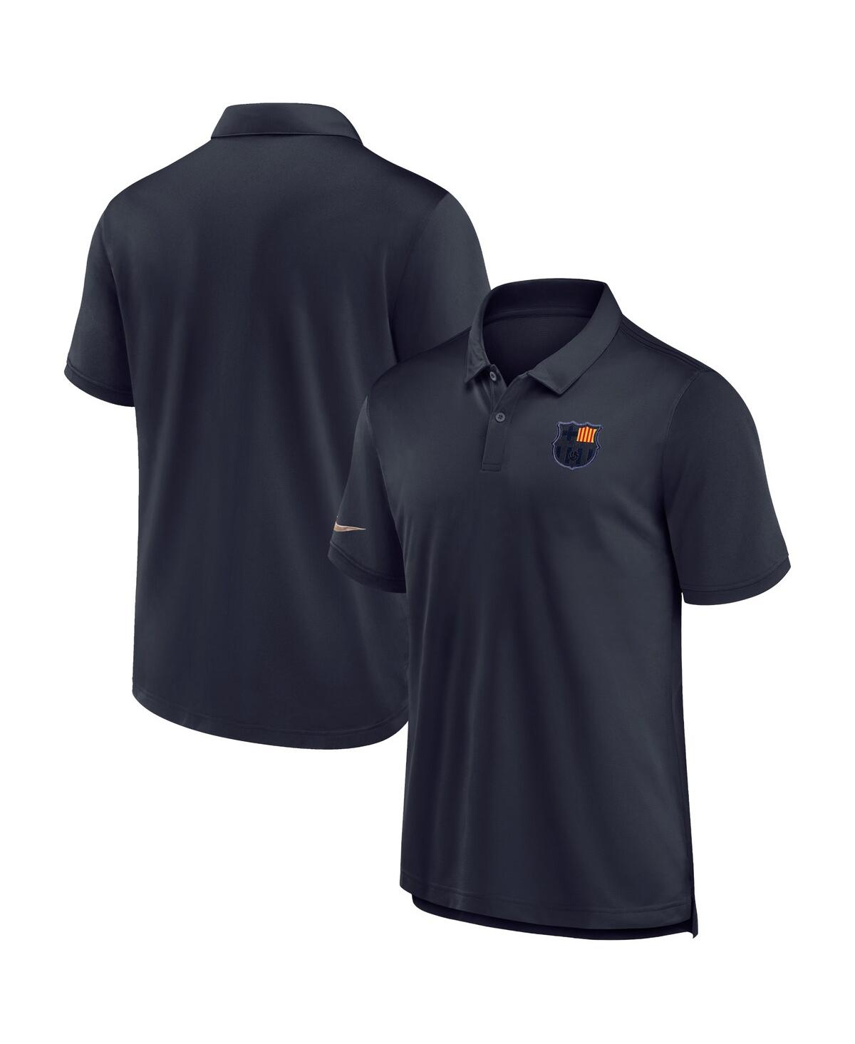 Shop Nike Men's  Navy Barcelona Team Pique Polo Shirt